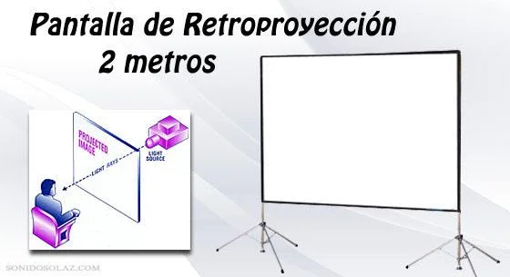 pantalla de retroproyeccion 2 metros