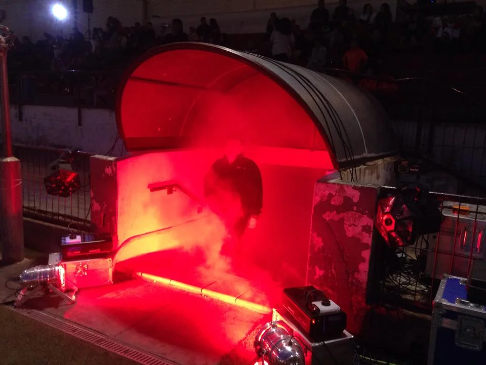 Evento deportivo efecto especial humo